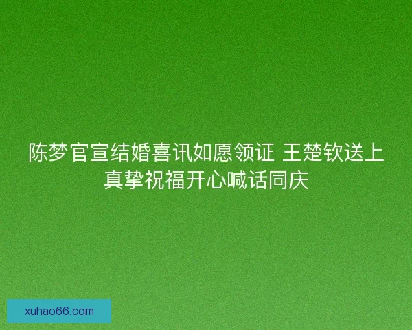陈梦官宣结婚喜讯如愿领证 王楚钦送上真挚祝福开心喊话同庆
