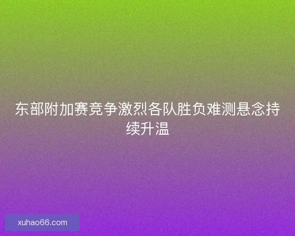 东部附加赛竞争激烈各队胜负难测悬念持续升温