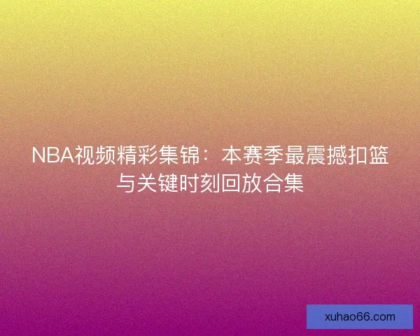 NBA视频精彩集锦：本赛季最震撼扣篮与关键时刻回放合集