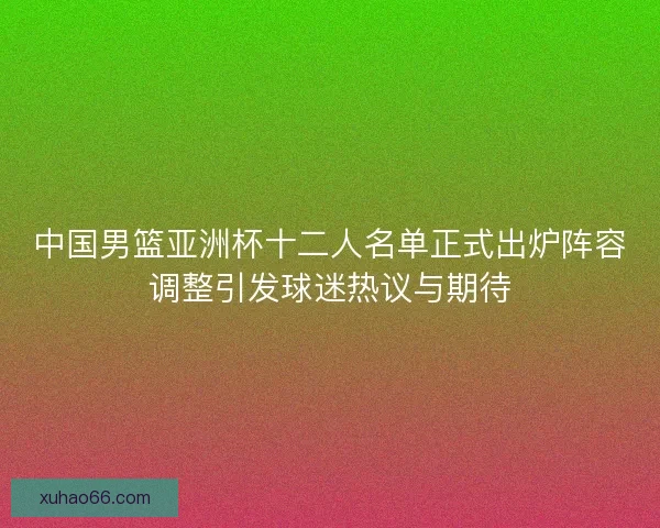中国男篮亚洲杯十二人名单正式出炉阵容调整引发球迷热议与期待 中国男篮亚洲杯十二人名单正式出炉阵容调整引发球迷热议与期待