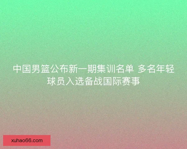 中国男篮公布新一期集训名单 多名年轻球员入选备战国际赛事